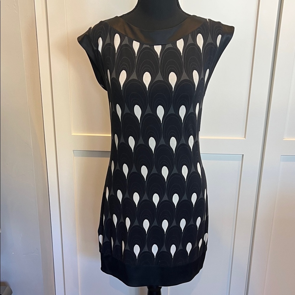 Express Black and White Patterned Mini Dress Size XS